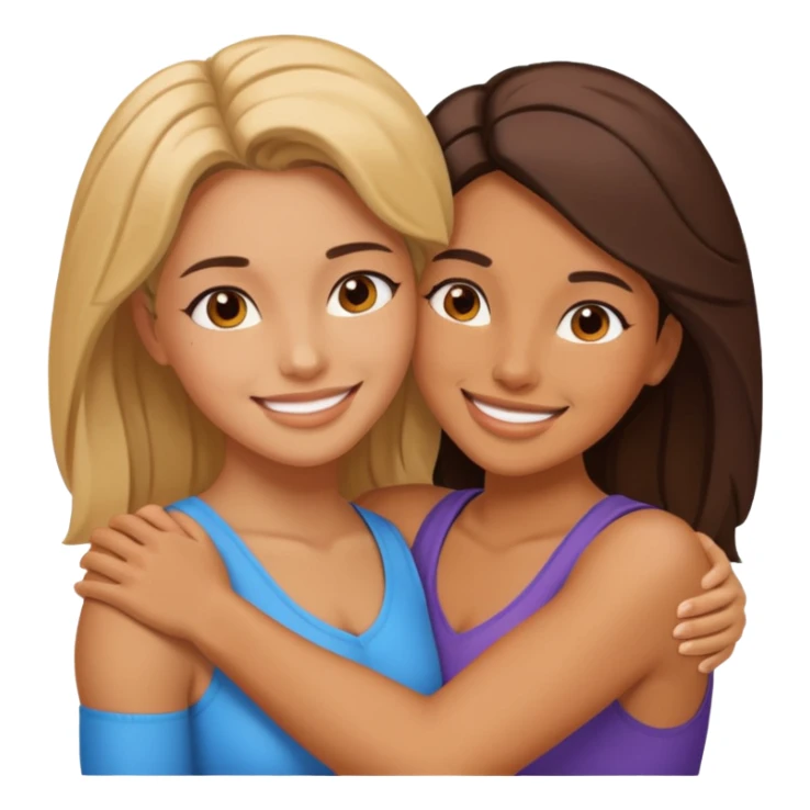 women strong hug sticker