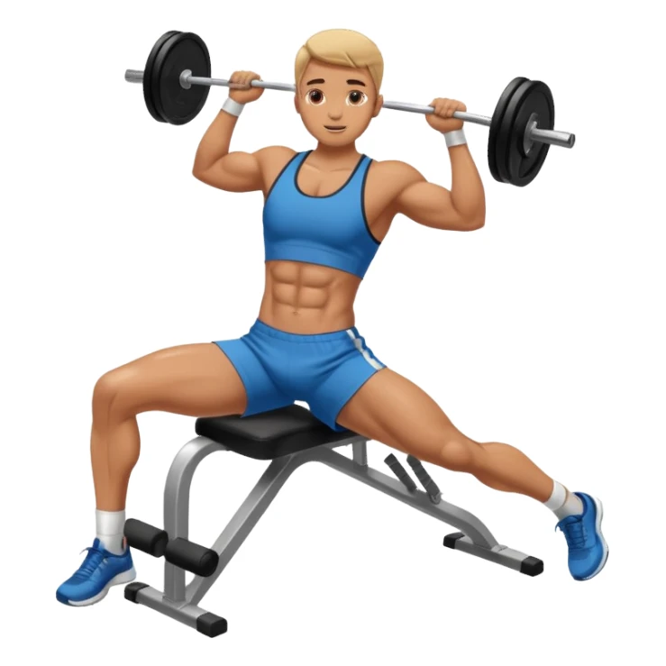persona haciendo abdominales de piernas en el gimnasio sticker