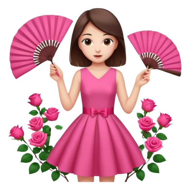Clean girl pink fan and I love rose sticker