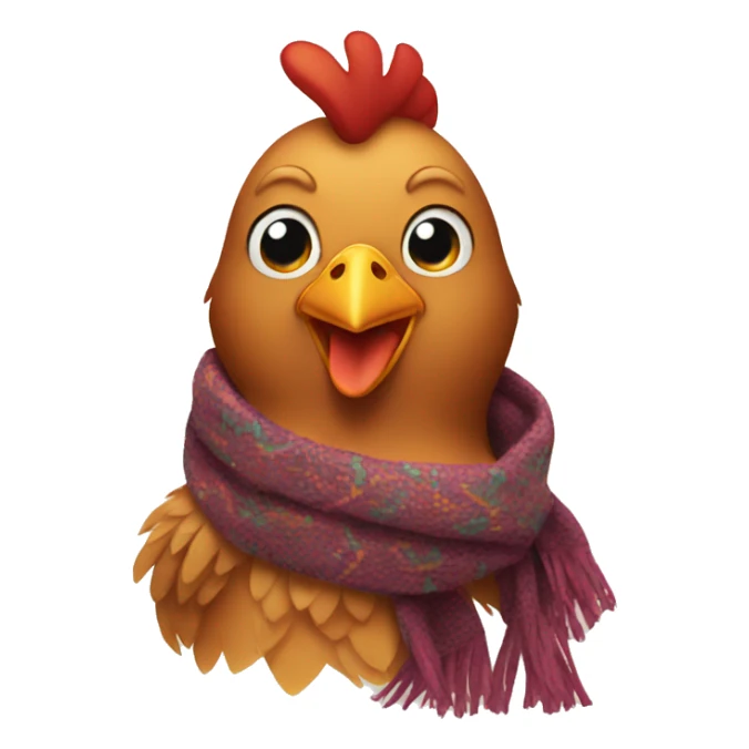 Chicken wearing scarf  sticker
