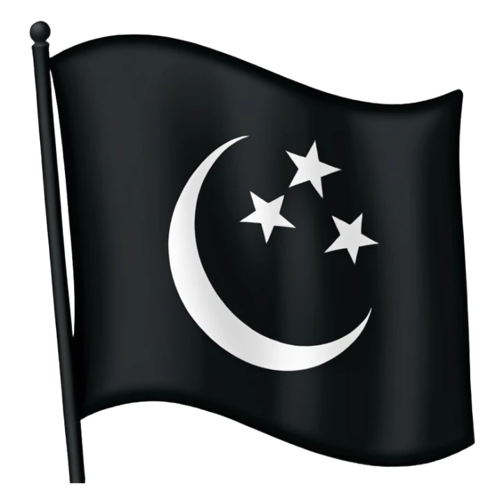 Lailaha illallah muhammadur rasool allah in arabic in black flag sticker