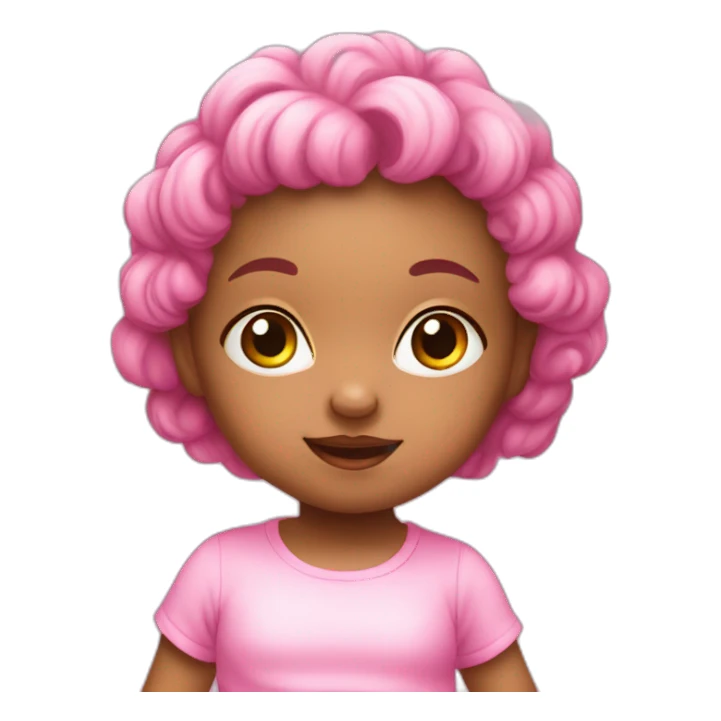 funny cute baby girl in pink sticker