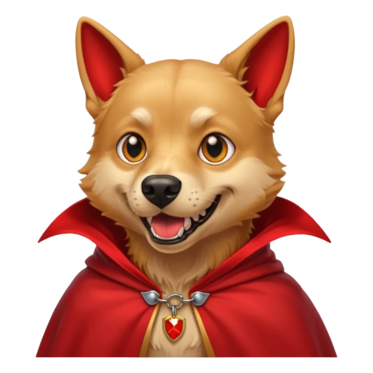 Goldern Vampire Dog in red collar cloak sticker