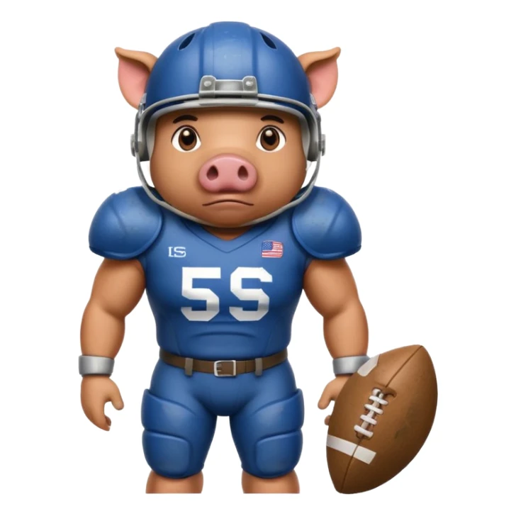 american football player pig sticker