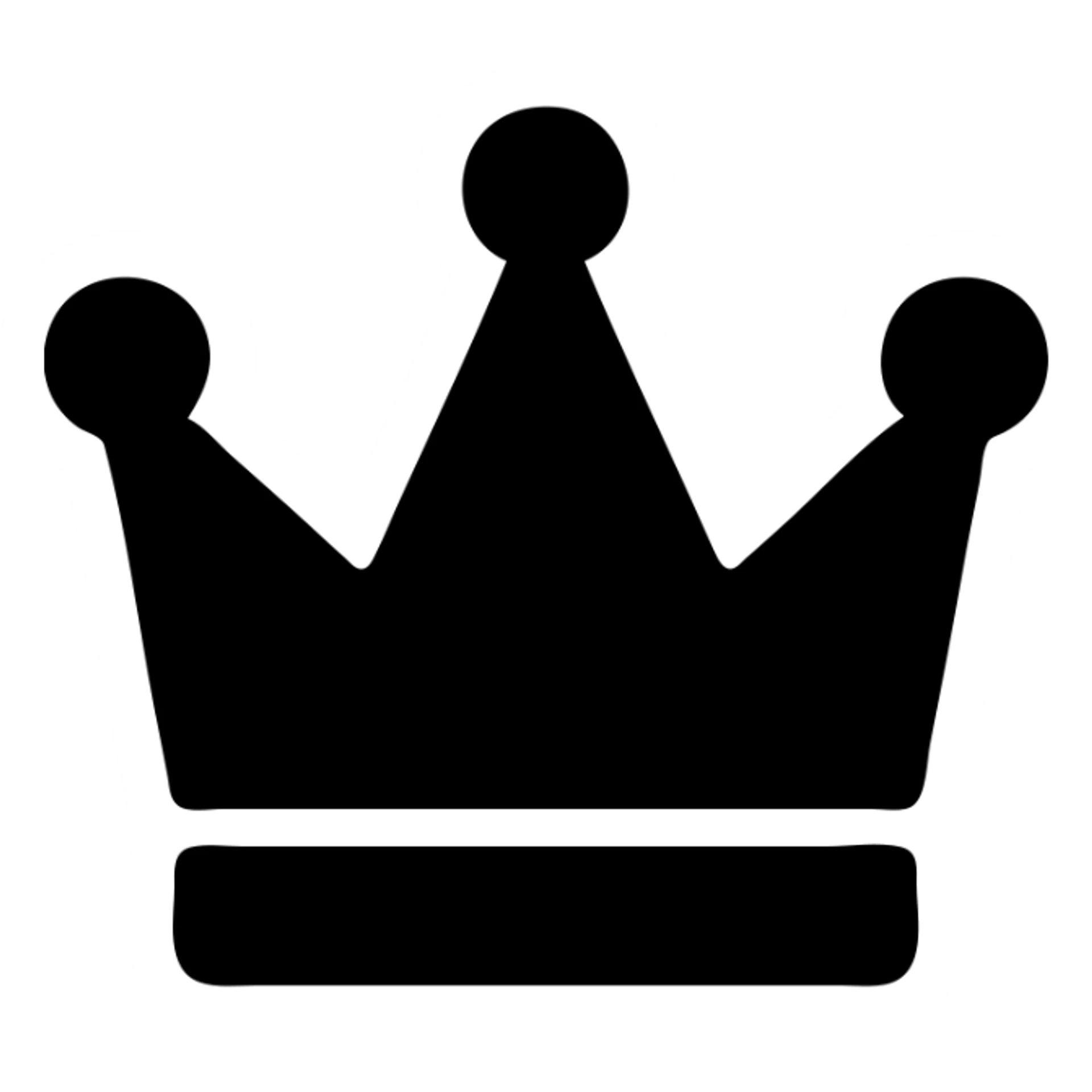 a crown in a single dark blue color, simple and bold sticker