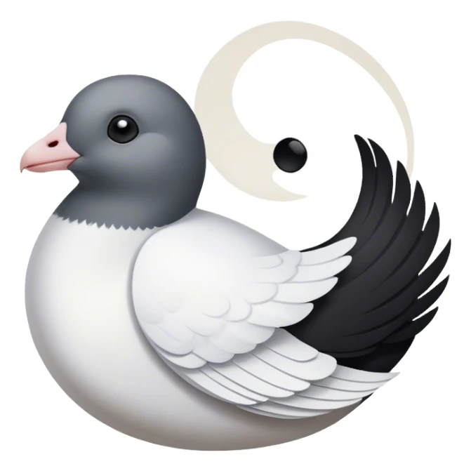 Pigeon and rat form of yin and yang sticker