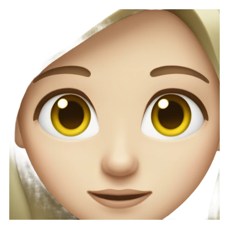 green eyes pale skin brown hair middle part sticker