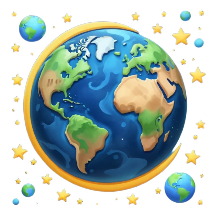 earth and the moon add stars make it less reallistic sticker