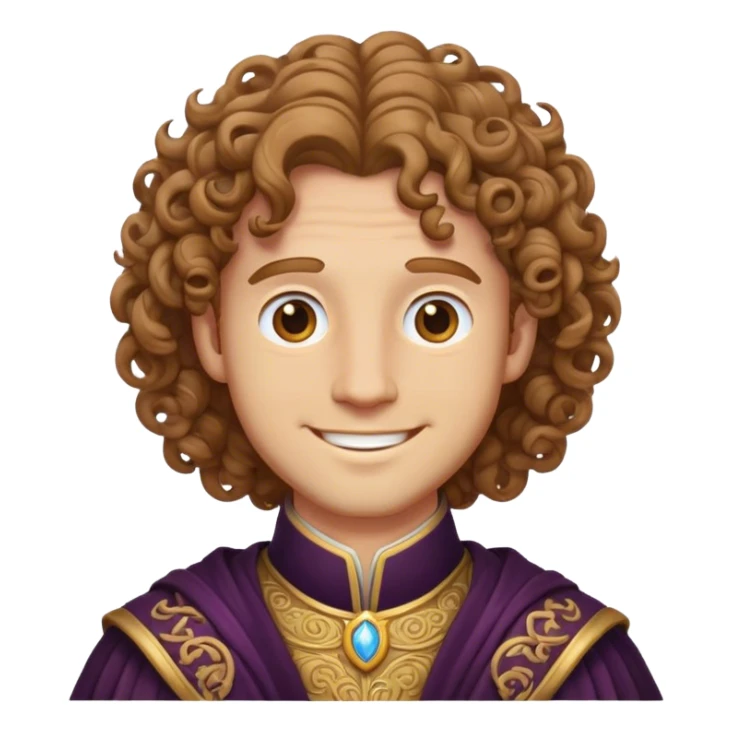 lord with curly light brown hair and friendly smile sticker