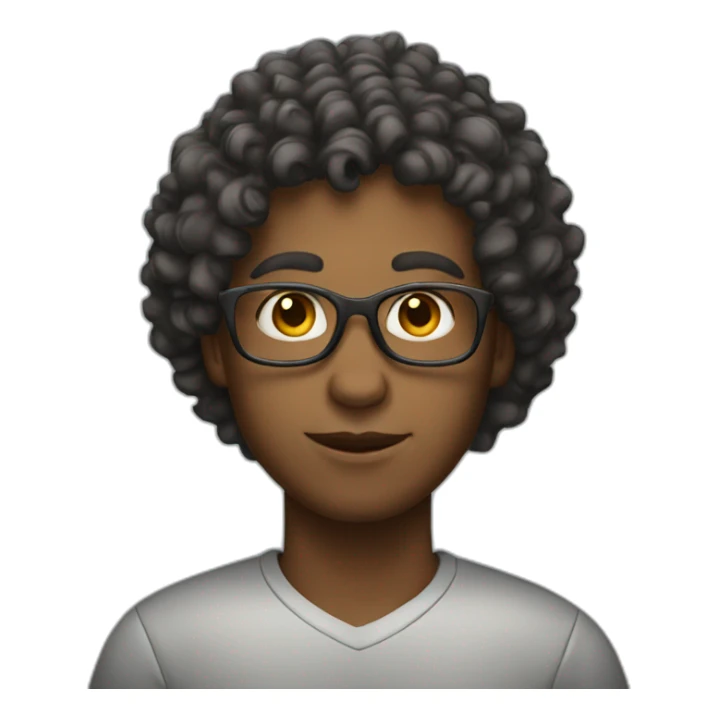 student with somewhat curly hair sticker