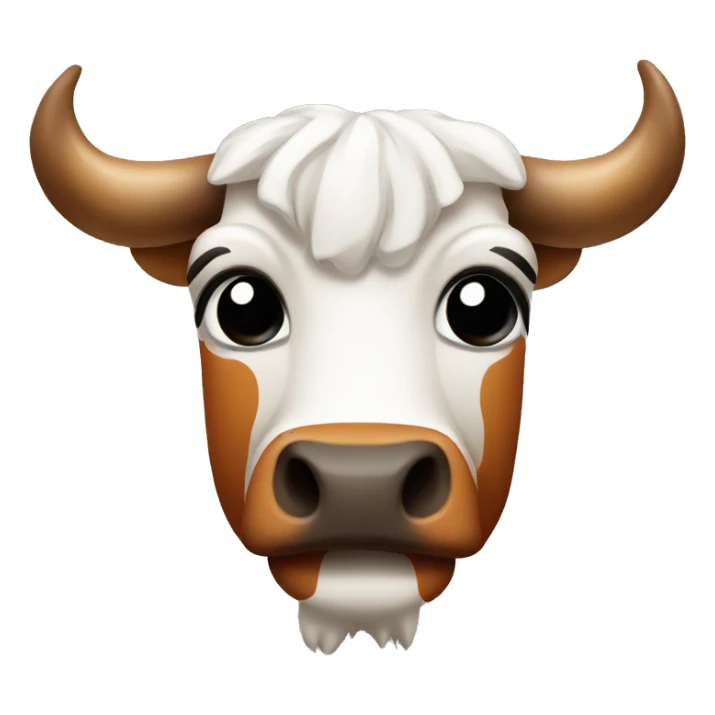 texas longhorn emoji but with big black eyes and a sad face sticker