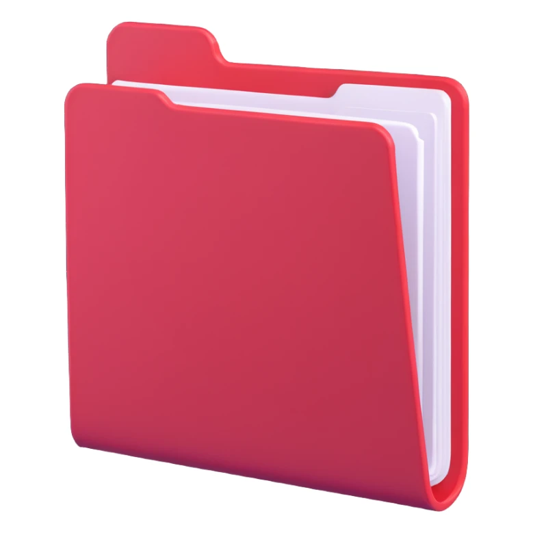 red folder, 3D emoji style sticker
