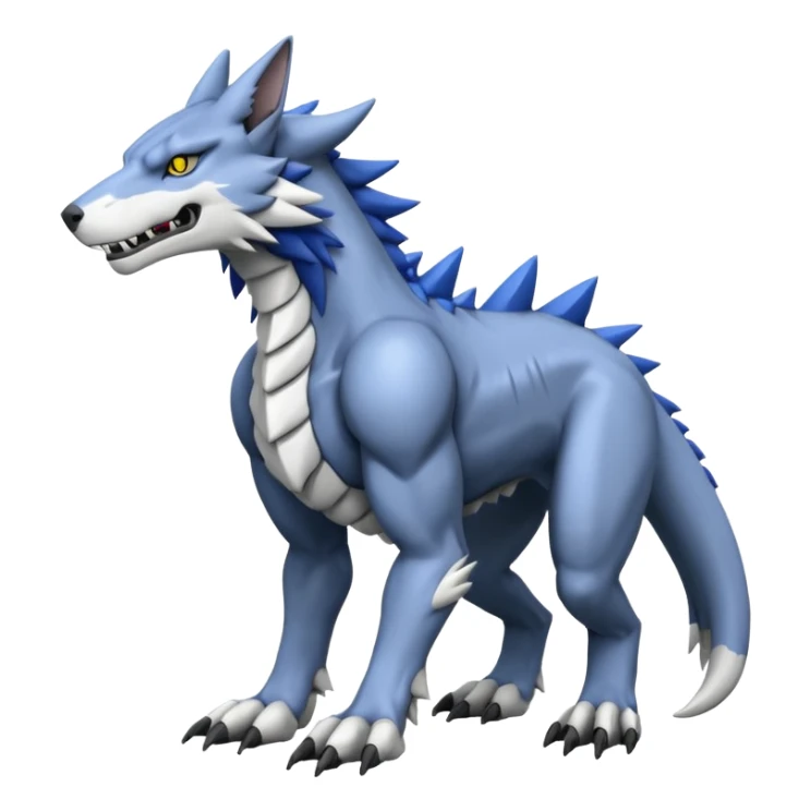  Cool Edgy Shiny Greymon-Sergal-Weregarurumon full body sticker