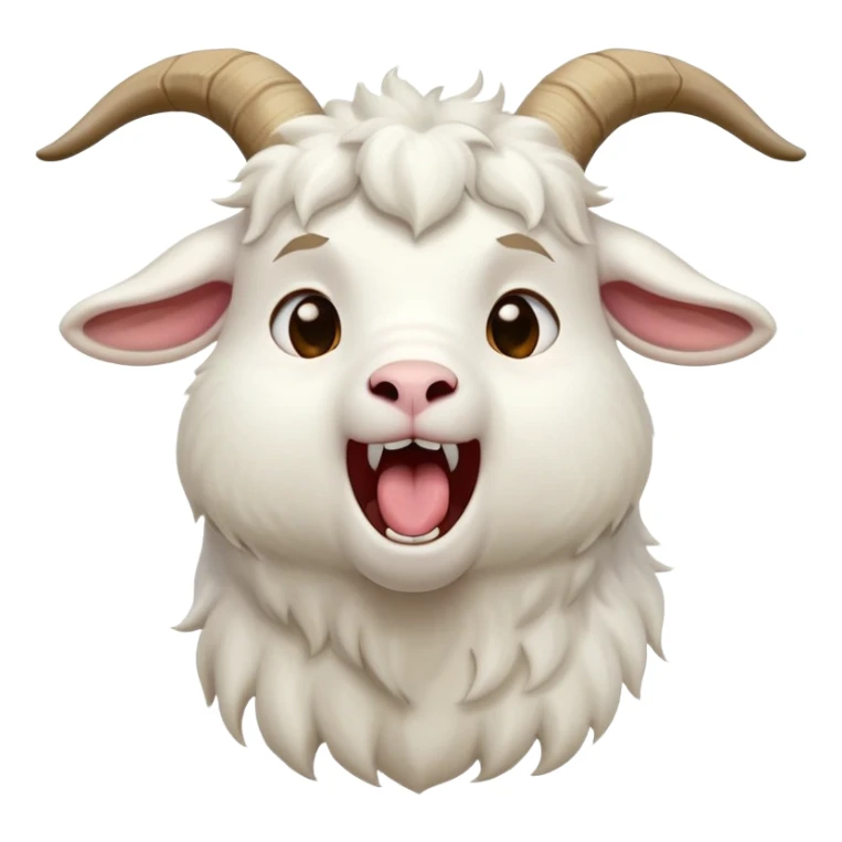 cinematic-cute-yawning-white-goat-portrait-emoji,-head-tilted-slightly-with-a-dramatic,-wide-open-yawn,-showcasing-a-soft,-downy-white-fur-with-delicate-horns-and-gently-drooping-ears,-round-eyes-barely-open-in-drowsy-contentment, sticker
