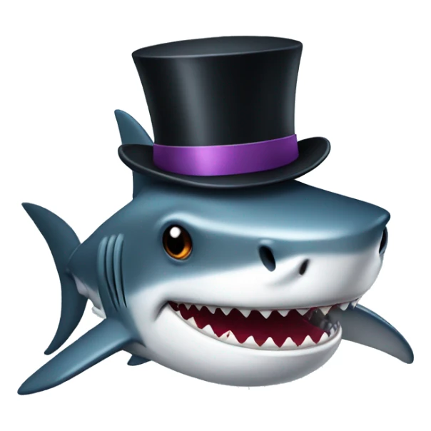 Shark with a top hat sticker