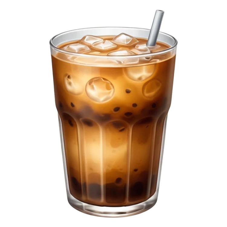 iced coffee in aesthetic round low glass sticker