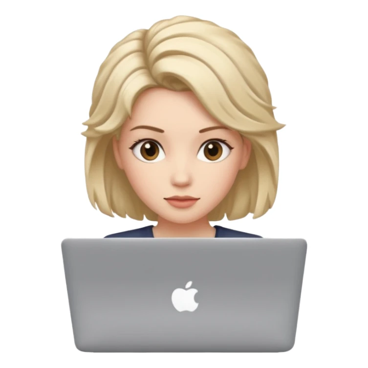 Women with laptop, different hair style. sticker