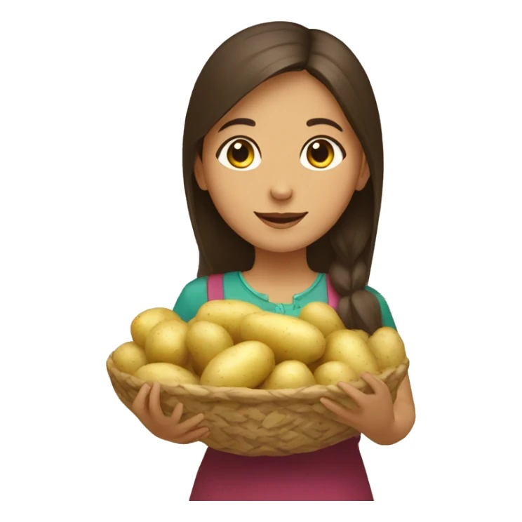 Azerbaijani girl with potatoes in her hands sticker