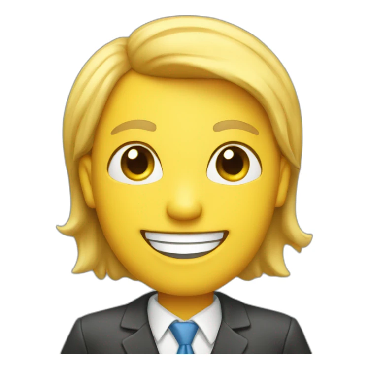 an HR Executive with big smile sticker