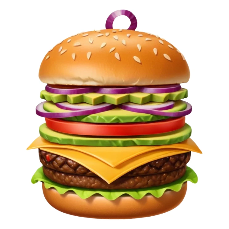 hamburger with only avocado and onion, no other toppings sticker