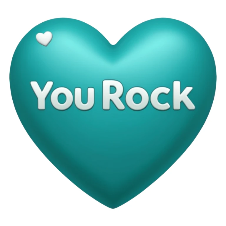 Teal heart with You Rock! wording sticker