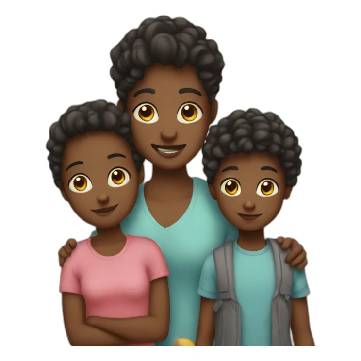 a family with a black kids sticker