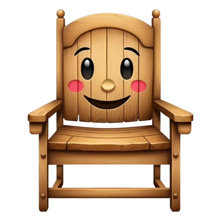chair with a face on the seat sticker