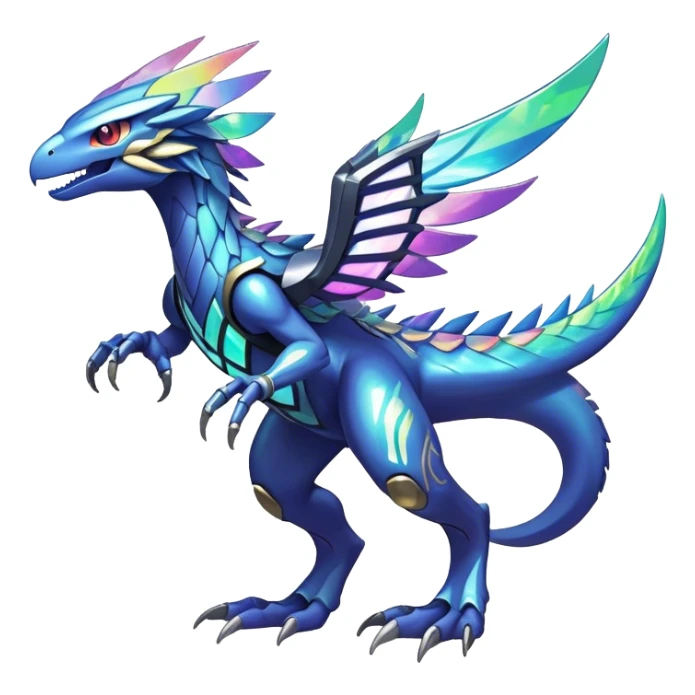 Shiny Futuristic Celestial Magical Ethereal Godly Divine Fakemon-Pokemon-Digimon-Spectrobes-Raptor-fusion, full body sticker