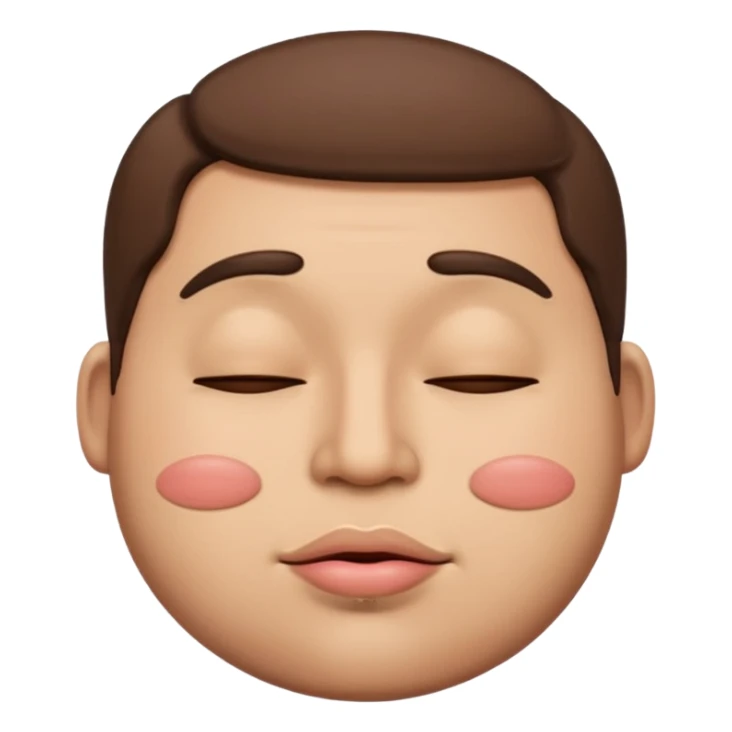 A male emoji with big fat lips with it’s eyes closed sticker