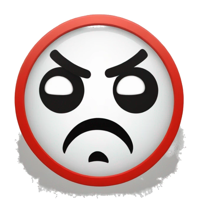 angry face inside of a no sign sticker