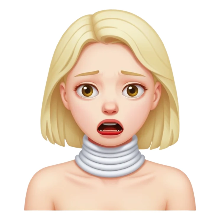 Girl choke her neck with disgust  sticker