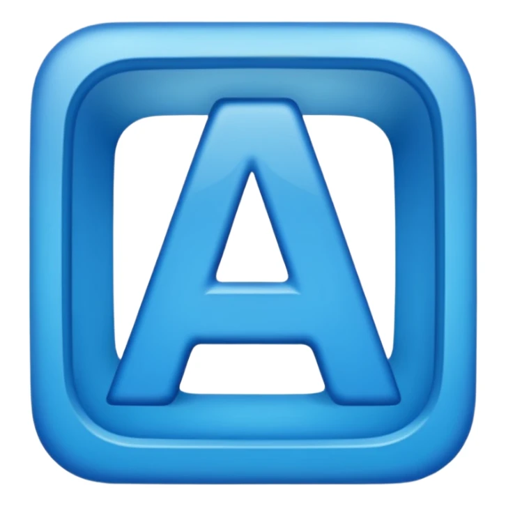 capital letter "A" printed in blue color square shape in center sticker