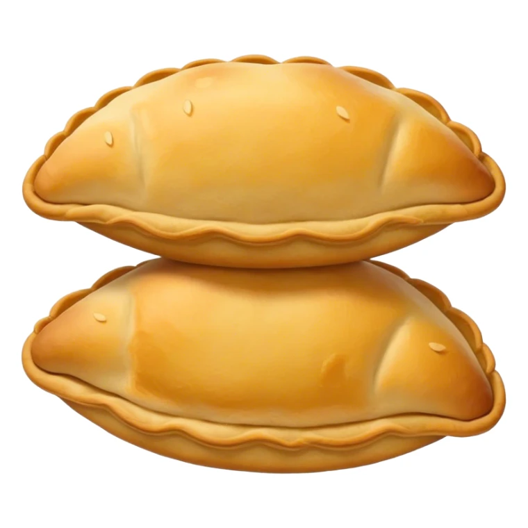 Empanadas Cinematic Realistic Empanadas Dish Emoji, depicted as crispy, golden empanadas made with cornmeal and filled with savory ingredients, rendered with rich textures and vibrant, appetizing lighting. sticker