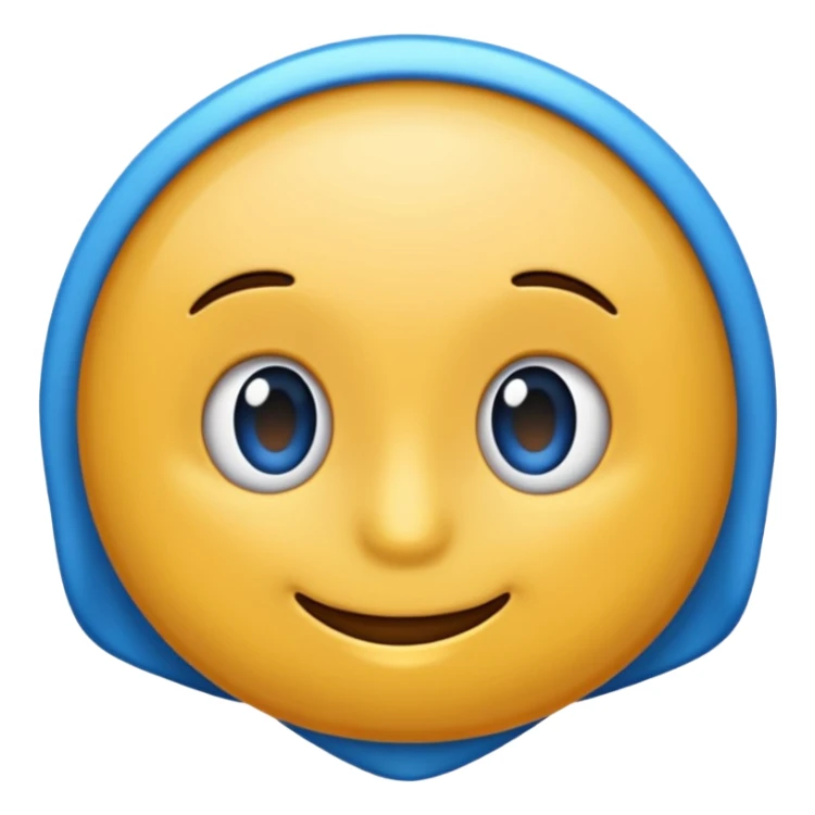 Un emojin de concha de vieira azul  sticker