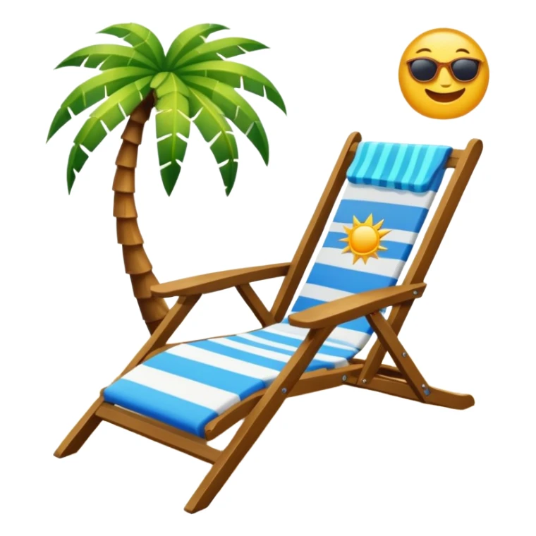 silla de playa y palmeras sol y olas sticker