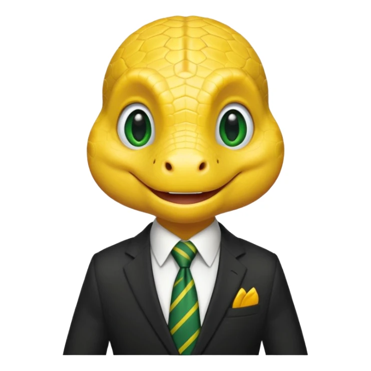 cute yellow reptile with tie & suit sticker