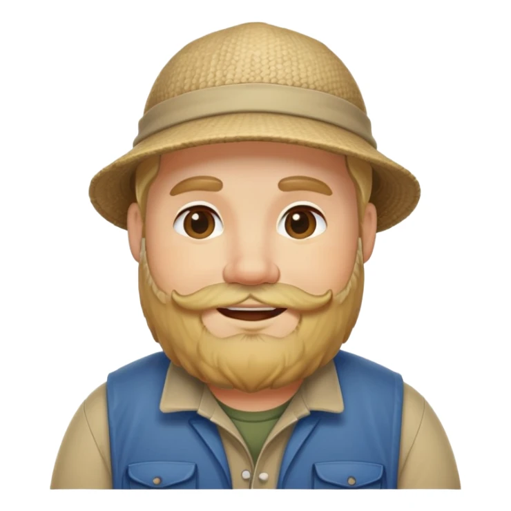 Pêcheur blond barbu grassouillet sticker