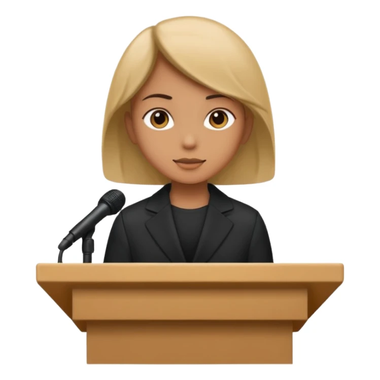 person silhouette speaking from a podium sticker