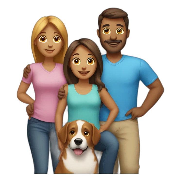 Family of 5 with dog sticker