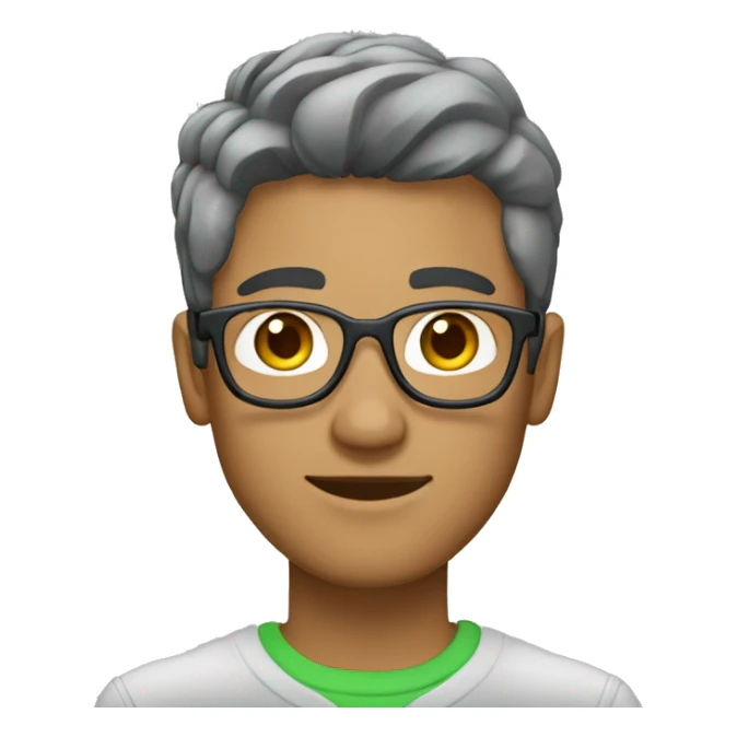 joven de 30 años con lentes color verdes y cabello gris sticker