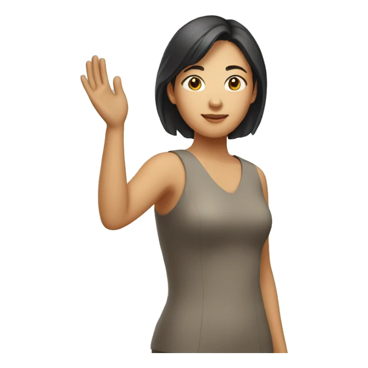 Asian woman (full-body) (one arm raised) sticker
