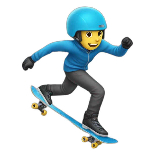 un calamar qui fait du skate sticker