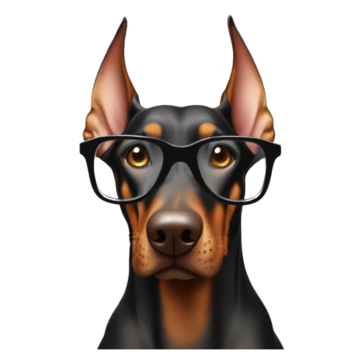 Doberman with glasses enjoys the weekend sticker