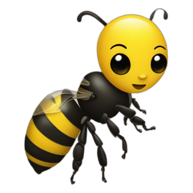 Abeille avec drapeau a la mains jaune et noir sticker