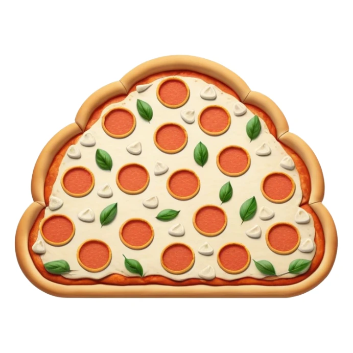 Outline icon of a cloud shaped arrangement of pizzas sticker
