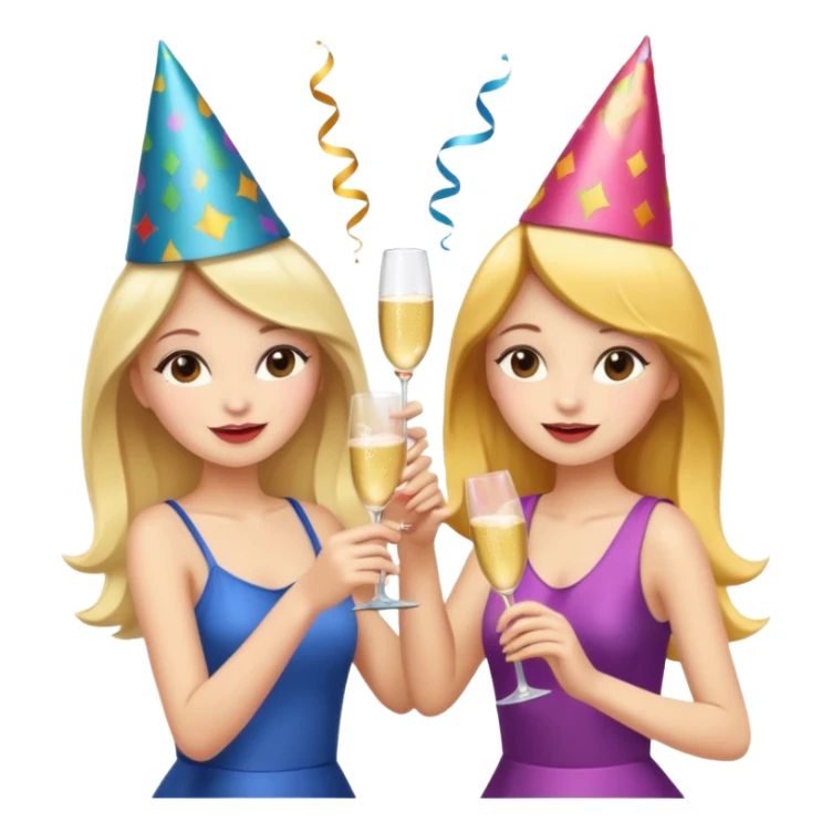 two girls dancing together at a party, festive mood sticker