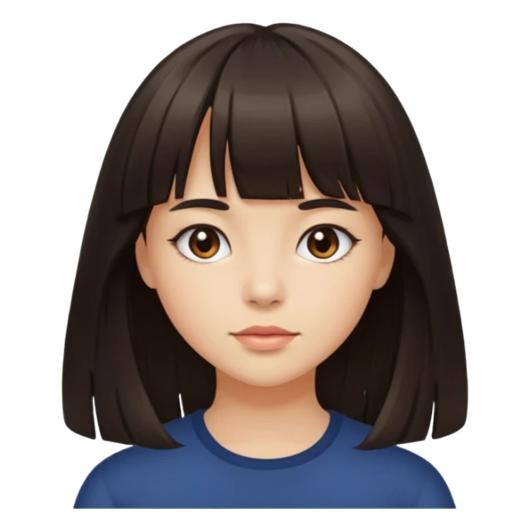 girl with bangs and long dark hair sticker