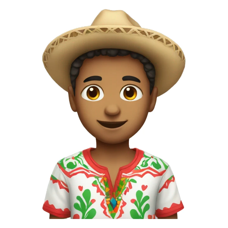A cute boy wearing a cute mexican shirt sticker