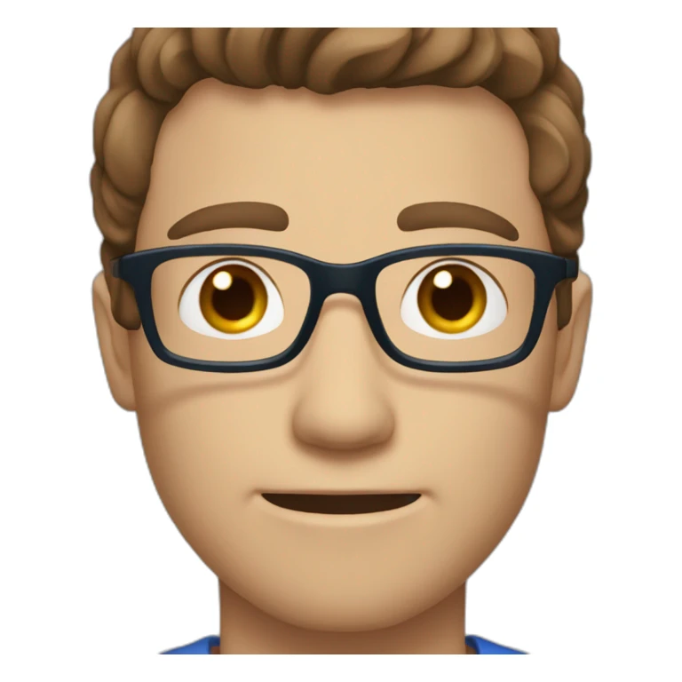 brown hair blue eyed man with glasses ligth skinned sticker