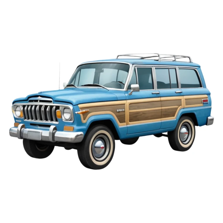 vintage blue jeep wagoneer suv sticker